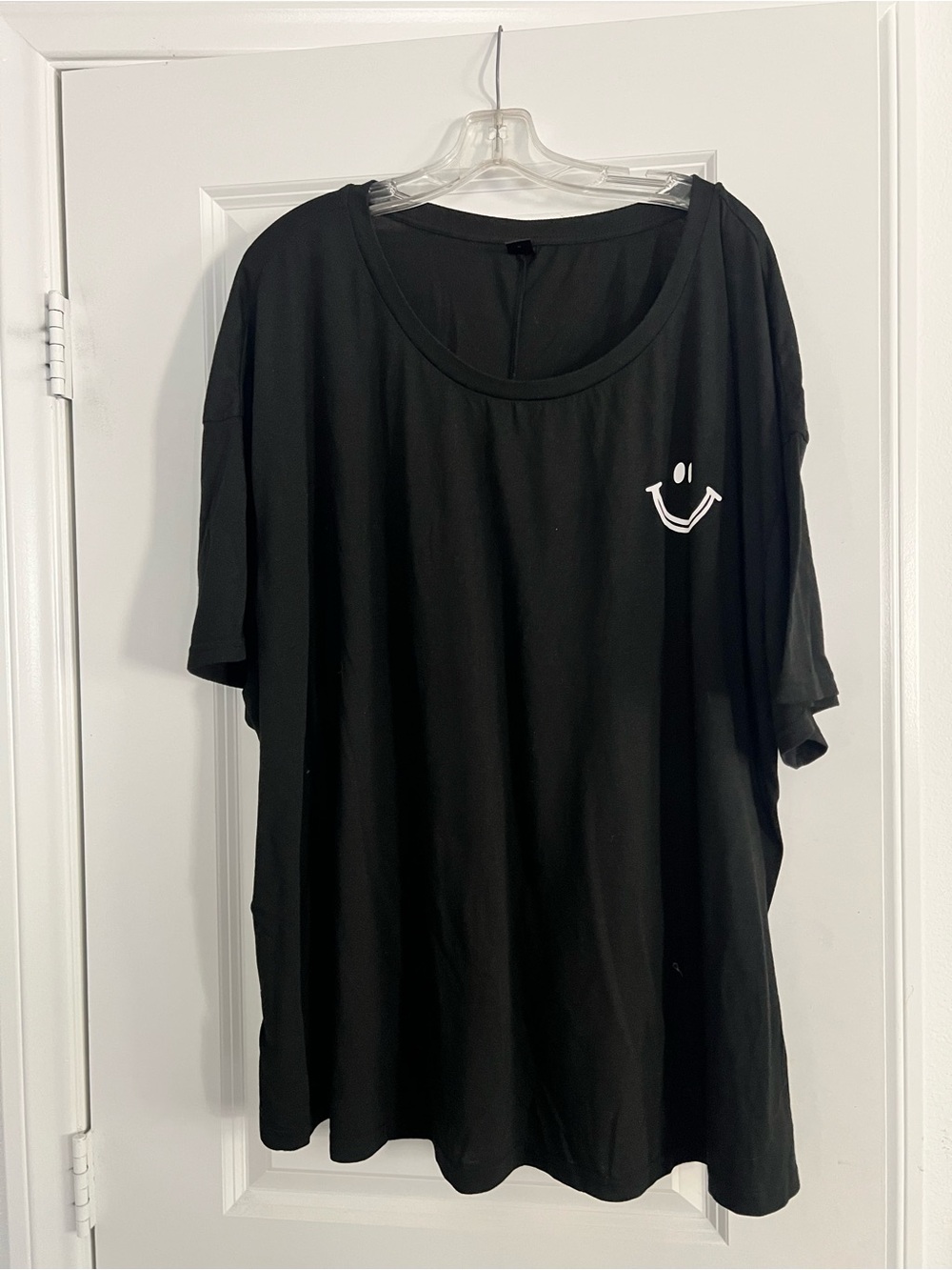 Black Smiley Face Graphic Tee Shirt